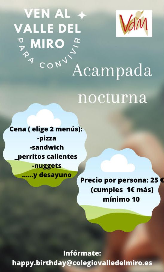 celebra tu acampada en colegio valle del miro valdemoro